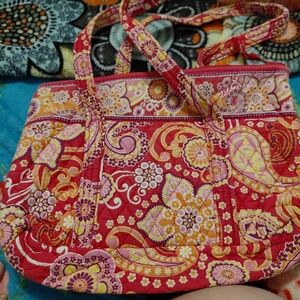 Vera Bradley Red and Pink Floral Tote